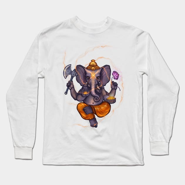 Shri Ganesh Long Sleeve T-Shirt by Nightgrowler